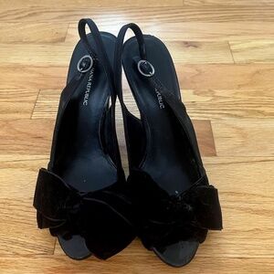 Banana Republic Leather & Velvet High Heels Size 6